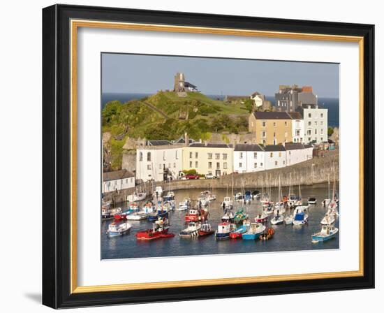 Tenby Harbour, Tenby, Pembrokeshire, Wales, United Kingdom, Europe-David Clapp-Framed Photographic Print