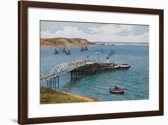 Tenby, Pier and Bay-Alfred Robert Quinton-Framed Giclee Print