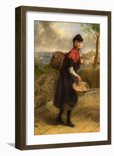 Tenby Prawn Seller, 1880 (Oil on Canvas)-William Powell Frith-Framed Giclee Print