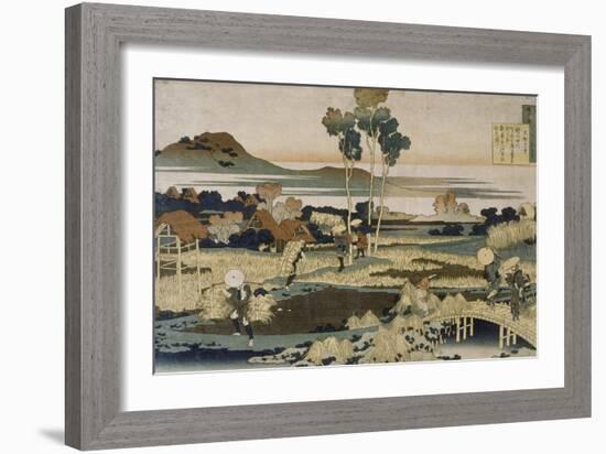 Tenchi Tenno ; Paysans en automne-Katsushika Hokusai-Framed Giclee Print