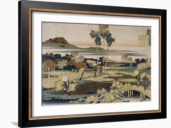 Tenchi Tenno ; Paysans en automne-Katsushika Hokusai-Framed Giclee Print