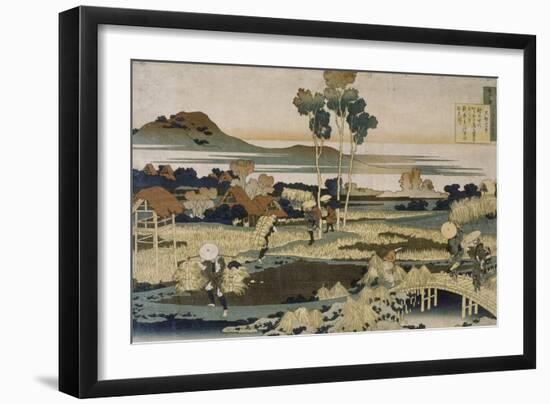 Tenchi Tenno ; Paysans en automne-Katsushika Hokusai-Framed Giclee Print