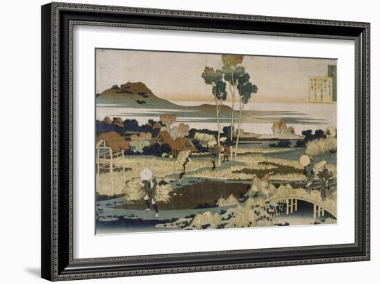 Tenchi Tenno ; Paysans en automne-Katsushika Hokusai-Framed Giclee Print