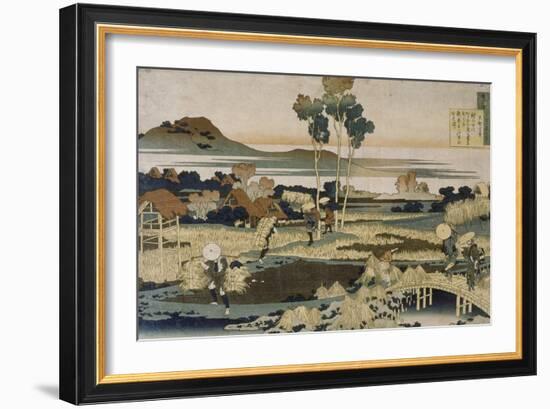 Tenchi Tenno ; Paysans en automne-Katsushika Hokusai-Framed Giclee Print