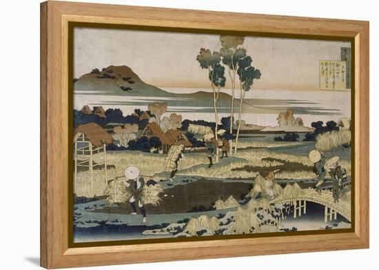 Tenchi Tenno ; Paysans en automne-Katsushika Hokusai-Framed Premier Image Canvas
