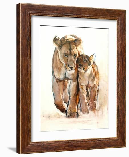 Tender, 2019, (conté and pastel on paper)-Mark Adlington-Framed Giclee Print