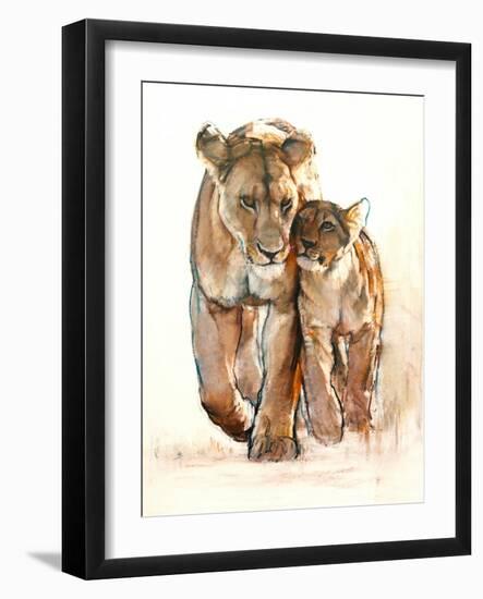 Tender, 2019, (conté and pastel on paper)-Mark Adlington-Framed Giclee Print