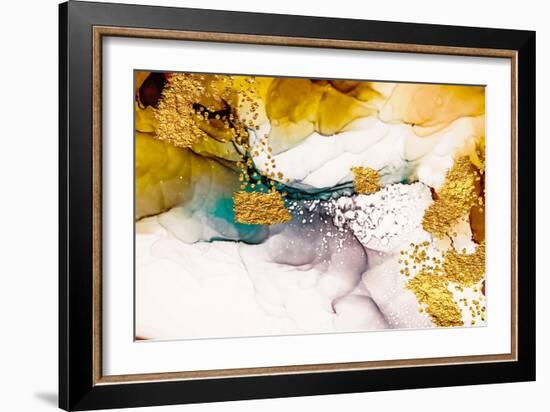 Tenderness in Pastel Colours. Unique Creativity. Inspired by the Sky. Abstract Painting with Golden-CARACOLLA-Framed Art Print