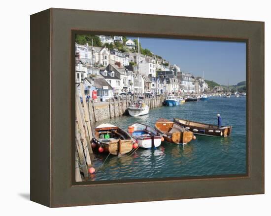 Tenders Moored on the Quayside in Looe, Cornwall, England, United Kingdom, Europe-David Clapp-Framed Premier Image Canvas