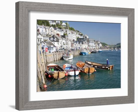 Tenders Moored on the Quayside in Looe, Cornwall, England, United Kingdom, Europe-David Clapp-Framed Photographic Print