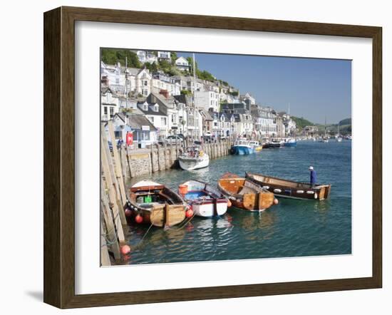 Tenders Moored on the Quayside in Looe, Cornwall, England, United Kingdom, Europe-David Clapp-Framed Photographic Print