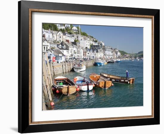 Tenders Moored on the Quayside in Looe, Cornwall, England, United Kingdom, Europe-David Clapp-Framed Photographic Print