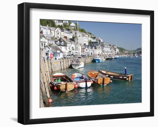 Tenders Moored on the Quayside in Looe, Cornwall, England, United Kingdom, Europe-David Clapp-Framed Photographic Print