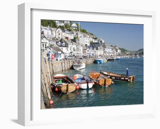 Tenders Moored on the Quayside in Looe, Cornwall, England, United Kingdom, Europe-David Clapp-Framed Photographic Print