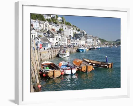 Tenders Moored on the Quayside in Looe, Cornwall, England, United Kingdom, Europe-David Clapp-Framed Photographic Print