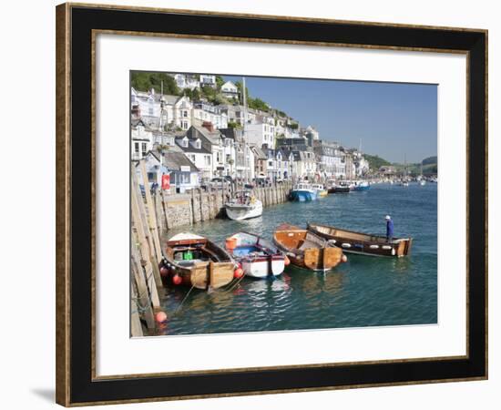 Tenders Moored on the Quayside in Looe, Cornwall, England, United Kingdom, Europe-David Clapp-Framed Photographic Print