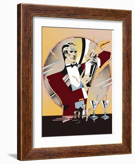 Tending Bar-David Chestnutt-Framed Giclee Print