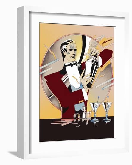 Tending Bar-David Chestnutt-Framed Giclee Print