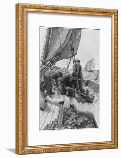 Tending Oyster Beds-null-Framed Art Print