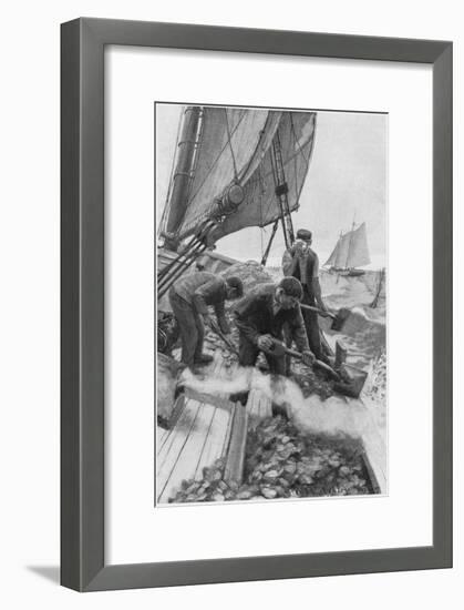 Tending Oyster Beds-null-Framed Art Print