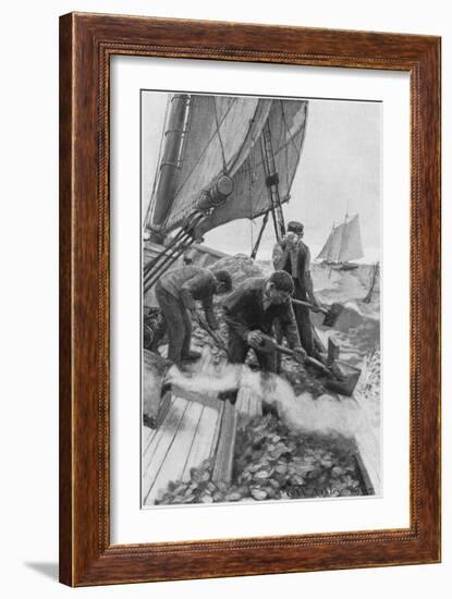 Tending Oyster Beds-null-Framed Art Print