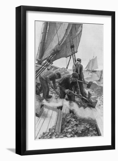 Tending Oyster Beds-null-Framed Art Print