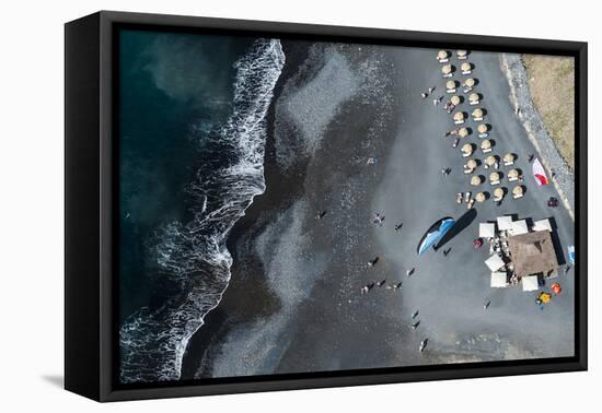 Tenerife, La Caleta, Playa De La Enramada, Beach Bar, Paraglider-Frank Fleischmann-Framed Premier Image Canvas