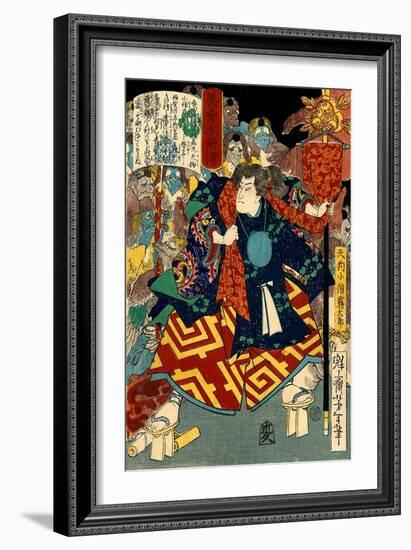 Tengu Kozô Kiritarô, from the Series Sagas of Beauty and Bravery-Yoshitoshi Tsukioka-Framed Giclee Print