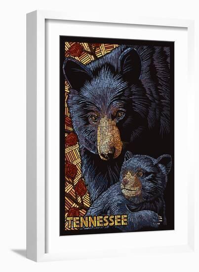 Tennessee - Black Bears Mosaic-Lantern Press-Framed Art Print