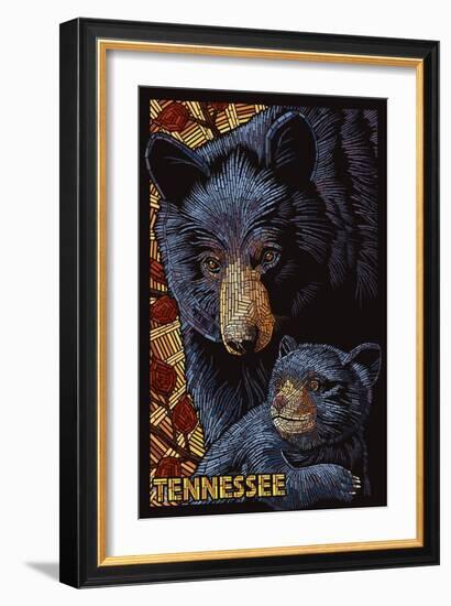 Tennessee - Black Bears Mosaic-Lantern Press-Framed Art Print