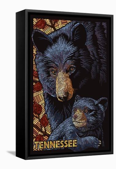 Tennessee - Black Bears Mosaic-Lantern Press-Framed Stretched Canvas