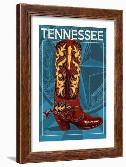 Tennessee - Boot-Lantern Press-Framed Art Print