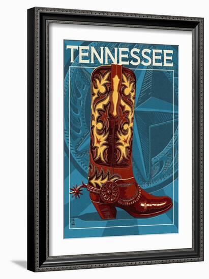 Tennessee - Boot-Lantern Press-Framed Art Print