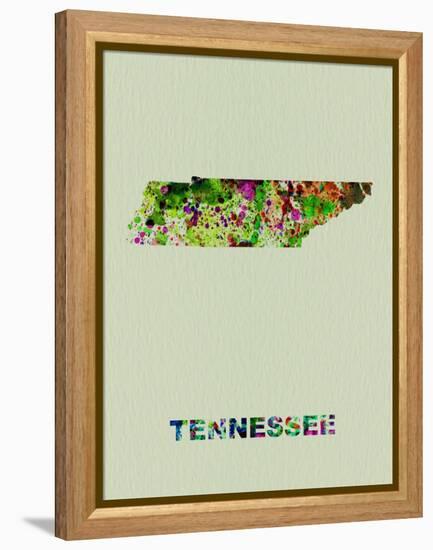 Tennessee Color Splatter Map-NaxArt-Framed Stretched Canvas