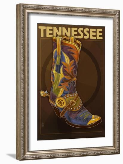 Tennessee - Cowboy Boot-Lantern Press-Framed Art Print