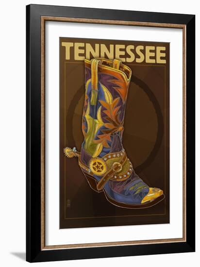 Tennessee - Cowboy Boot-Lantern Press-Framed Art Print