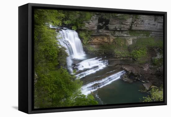 Tennessee, Cummins Falls State Park. Waterfall and Cascade of Blackburn Fork State Scenic River-Jaynes Gallery-Framed Premier Image Canvas