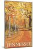 Tennessee - Fall Colors-Lantern Press-Mounted Art Print