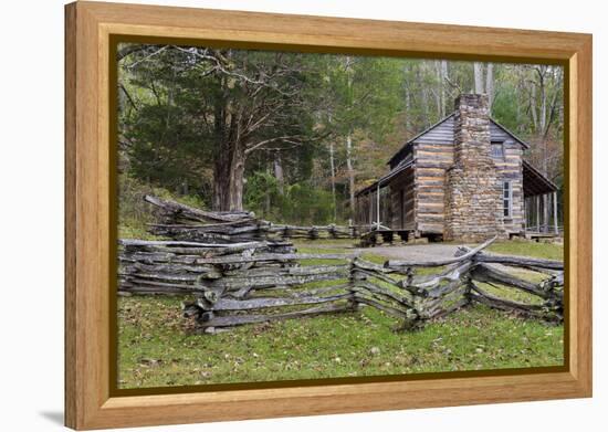 Tennessee, Great Smoky Mountains NP. John Oliver Place in Cades Cove-Don Paulson-Framed Premier Image Canvas