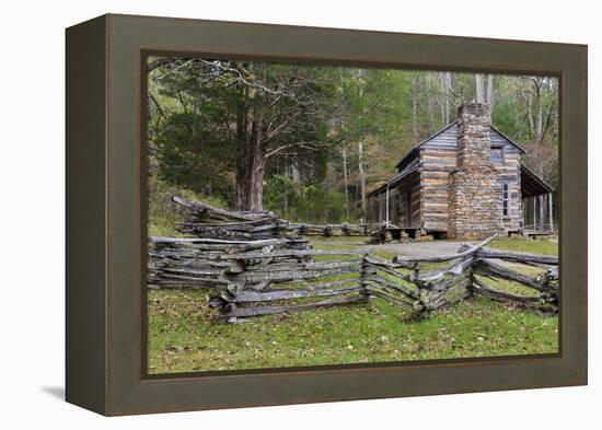 Tennessee, Great Smoky Mountains NP. John Oliver Place in Cades Cove-Don Paulson-Framed Premier Image Canvas