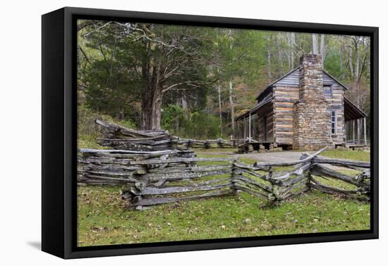 Tennessee, Great Smoky Mountains NP. John Oliver Place in Cades Cove-Don Paulson-Framed Premier Image Canvas