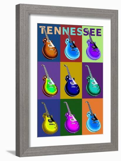 Tennessee - Guitar Pop Art-Lantern Press-Framed Art Print