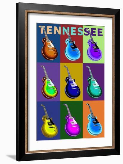 Tennessee - Guitar Pop Art-Lantern Press-Framed Art Print