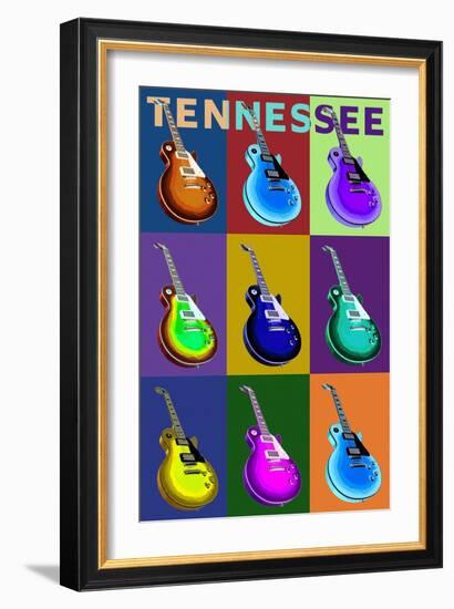 Tennessee - Guitar Pop Art-Lantern Press-Framed Art Print