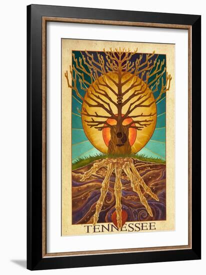 Tennessee - Guitar Tree-Lantern Press-Framed Art Print