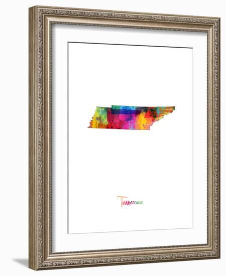 Tennessee Map-Michael Tompsett-Framed Art Print