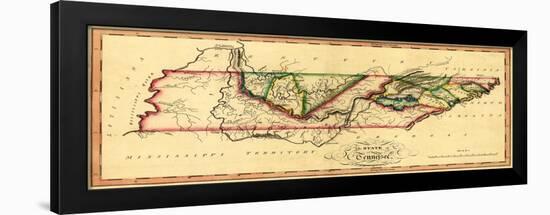 Tennessee - Panoramic Map-Lantern Press-Framed Art Print