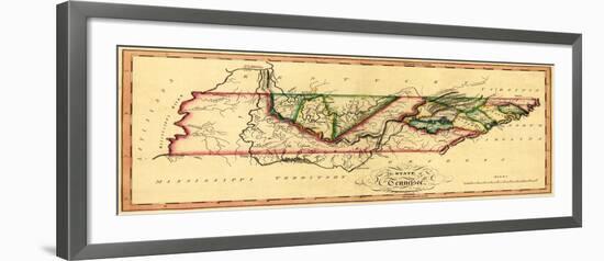 Tennessee - Panoramic Map-Lantern Press-Framed Art Print