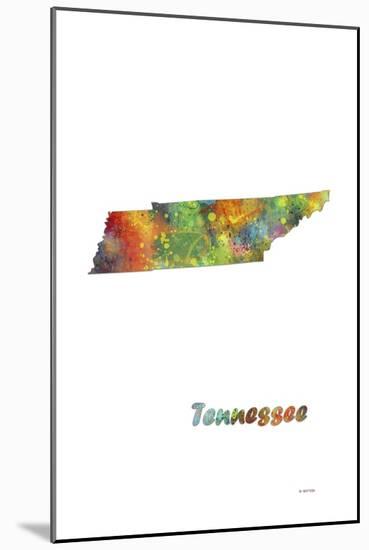 Tennessee State Map 1-Marlene Watson-Mounted Giclee Print