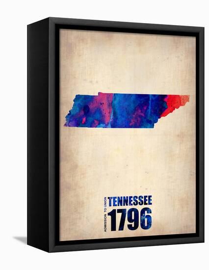 Tennessee Watercolor Map-NaxArt-Framed Stretched Canvas